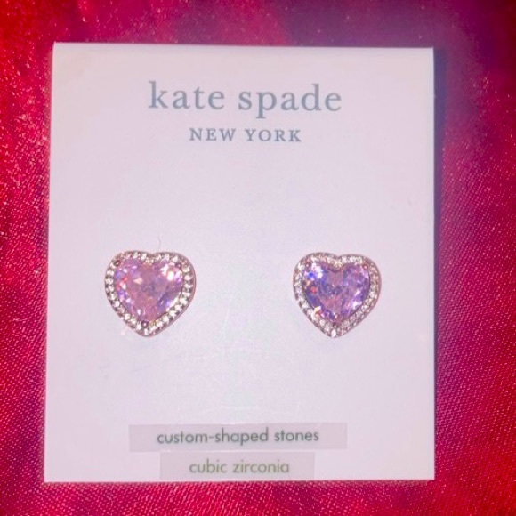 Kate spade cubic zirconia heart shaped earrings